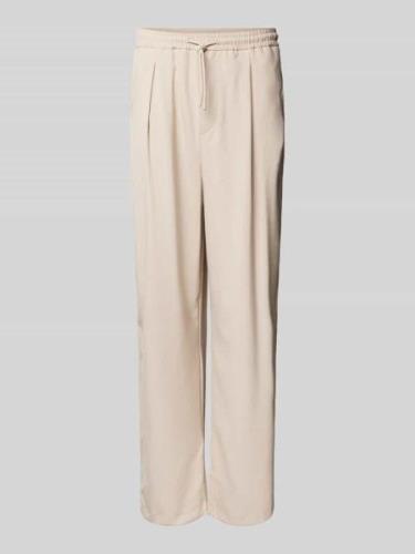 REVIEW Tailored Fit Stoffhose mit Bundfalten in Beige, Größe L