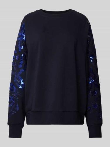 Essentiel Sweatshirt mit Paillettenbesatz in Marine, Größe M