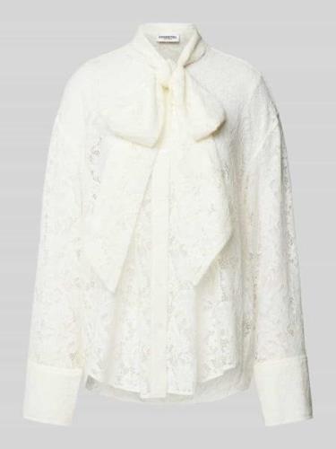 Essentiel Schluppenbluse mit Spitze in Offwhite, Größe M