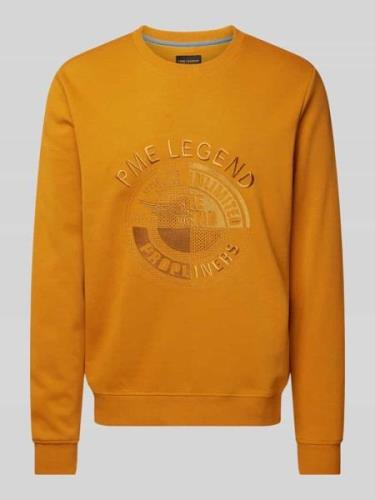 PME Legend Sweatshirt mit Label-Stitching in Orange, Größe L