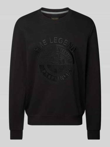 PME Legend Sweatshirt mit Label-Stitching in Black, Größe L