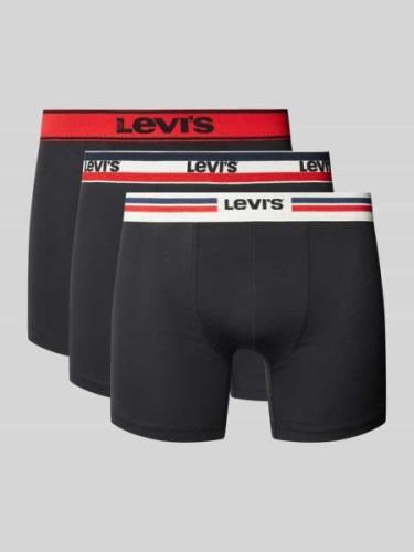 Levi's® Trunks mit elastischem Logo-Bund im 3er-Pack in Black, Größe L