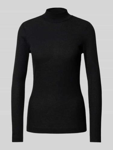 Rich & Royal Longsleeve mit Stehkragen in Black, Größe M