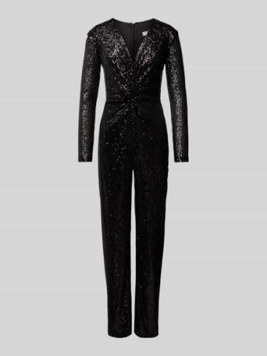 SISTAGLAM Jumpsuit mit Paillettenbesatz in Black, Größe 34