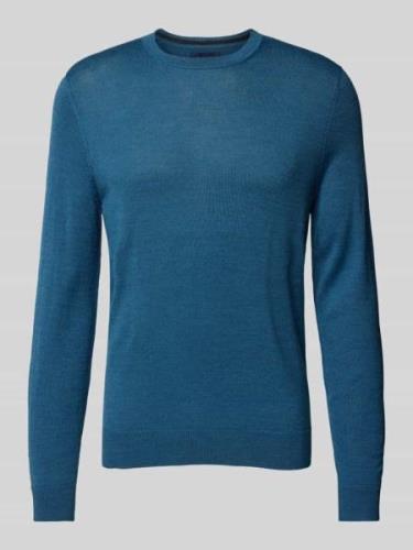 Christian Berg Men Strickpullover mit Rundhalsausschnitt in Petrol Mel...