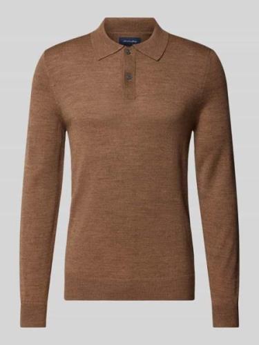 Christian Berg Men Slim Fit Strickpullover mit Polokragen in Mittelbra...