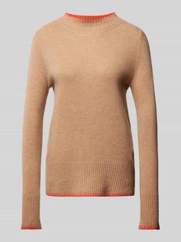 Christian Berg Woman Wollpullover mit Stehkragen in Camel, Größe 36