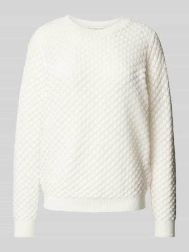 FREE/QUENT Strickpullover mit Strukturmuster Modell 'Dodo' in Offwhite...