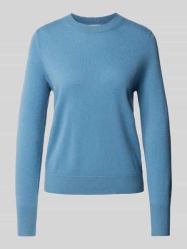 Jake*s Casual Kaschmirpullover mit gerippten Abschlüssen in Bleu, Größ...