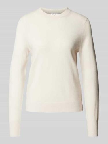 Jake*s Casual Kaschmirpullover mit gerippten Abschlüssen in Offwhite, ...