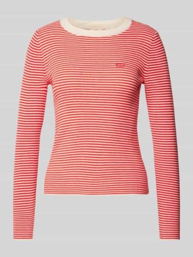 Levi's® Strickpullover mit geripptem Rundhalsausschnitt in Rot, Größe ...