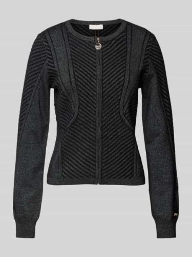 LIU JO SPORT Strickpullover mit gerippten Abschlüssen in Black, Größe ...