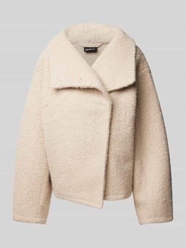 Gina Tricot Jacke mit Teddyfell in Beige, Größe L