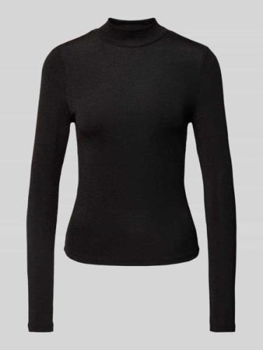 Jake*s Casual Longsleeve mit Stehkragen in Kirsche, Größe L