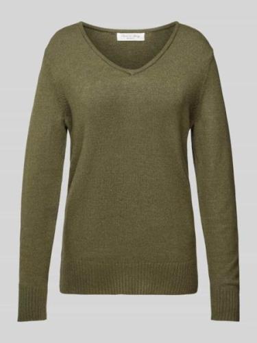 Christian Berg Woman Strickpullover mit abgerundetem V-Ausschnitt in O...