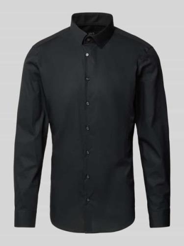 Jake*s Slim Fit Businesshemd aus Popeline in Black, Größe 37/38