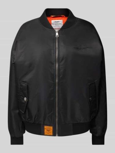 Original Bombers Oversized Bomberjacke mit Label-Stitching in Black, G...