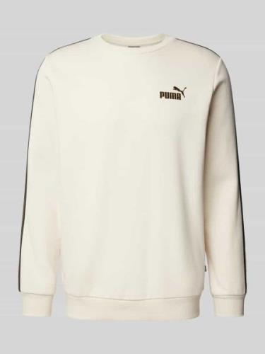 PUMA PERFORMANCE Sweatshirt mit Label-Print in Offwhite, Größe L