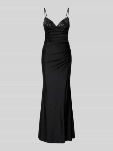 Mascara Abendkleid mit Ziersteinbesatz in Black, Größe 32