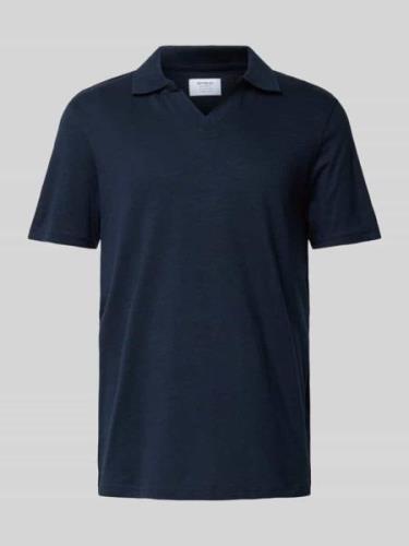 MCNEAL Regular Fit Poloshirt mit V-Ausschnitt in Dunkelblau, Größe L