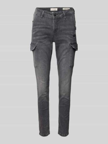 Gang Slim Fit Jeans mit Cargotaschen Modell 'AMELIE' in Dunkelgrau, Gr...