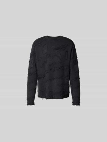 A-COLD-WALL Wollpullover mit Label-Stitching in Black, Größe L