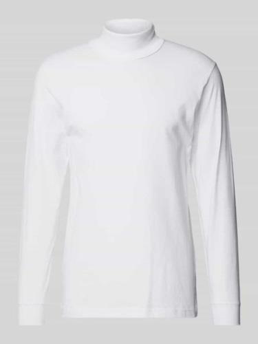 RAGMAN Longsleeve mit gerippten Abschlüssen in Weiss, Größe L