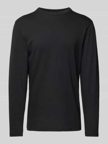 RAGMAN Longsleeve mit Rundhalsausschnitt in Black, Größe M