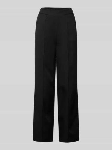 ZABAIONE Wide Leg Stoffhose mit fixierten Bügelfalten in Black, Größe ...