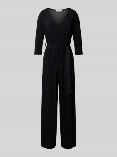 ZABAIONE Jumpsuit mit Bindegürtel Modell 'Romper' in Black, Größe L