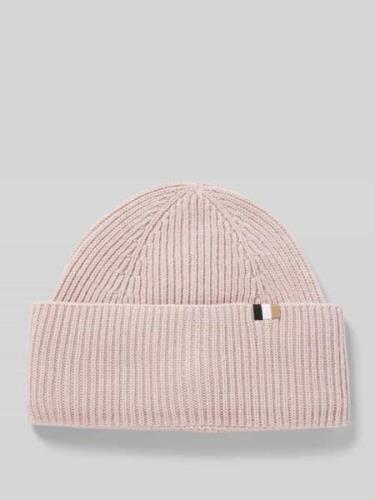 BOSS Beanie mit Label-Detail Modell 'Laura' in Rose, Größe 1