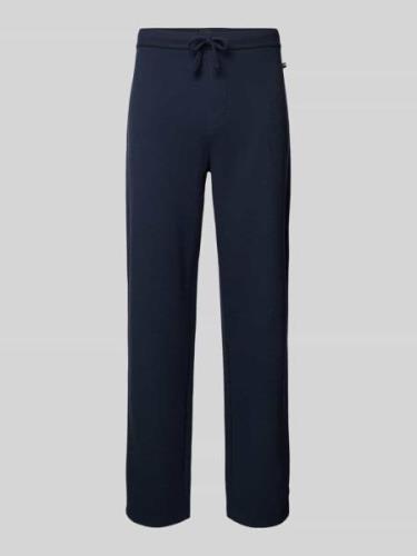 BOSS Regular Fit Sweatpants mit Strukturmuster in Marine, Größe M