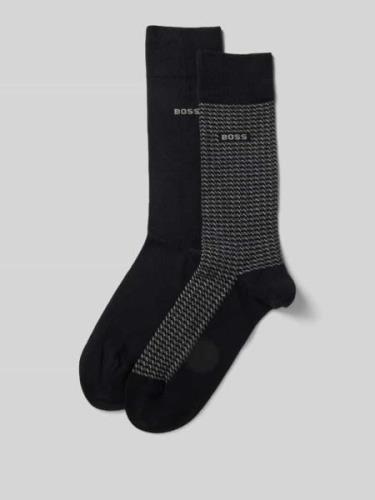 BOSS Socken mit Label-Detail im 2er-Pack in Black, Größe 39-42