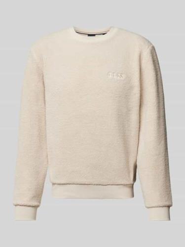 BOSS Sweatshirt mit Label-Detail Modell 'Contem' in Offwhite, Größe L