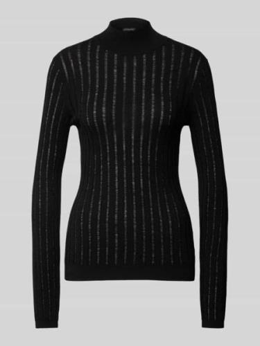 BOSS Strickpullover mit Strukturmuster in Black, Größe L