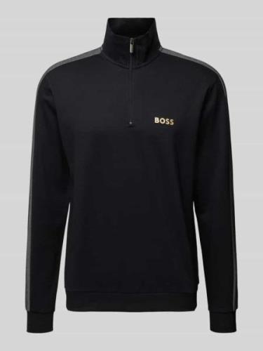 BOSS Sweatshirt mit Label-Print in Black, Größe L