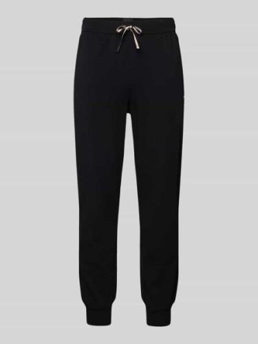 BOSS Loose Fit Sweatpants mit Label-Print in Black, Größe L