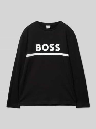 Boss Longsleeve mit Label-Print in Black, Größe 140