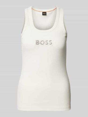 BOSS Orange Tanktop mit Label-Patch Modell 'EMATITE' in Offwhite, Größ...