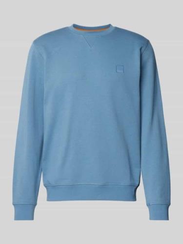 BOSS Orange Sweatshirt mit Label-Stitching Modell 'Westart' in Bleu, G...