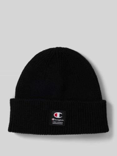 CHAMPION Beanie mit Label-Patch in Black, Größe 1