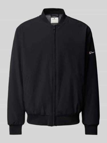 CHAMPION Bomberjacke mit Label-Print in Black, Größe L