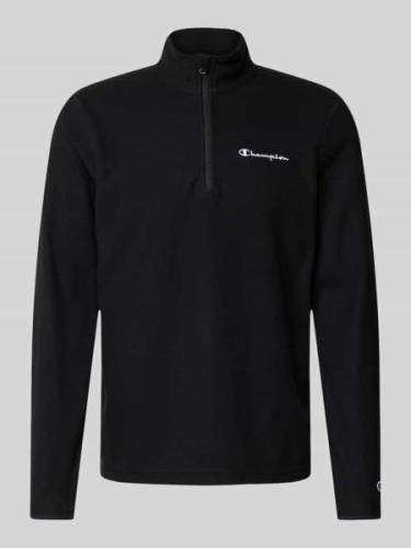 CHAMPION Fleecepullover mit Label-Stitching in Black, Größe L