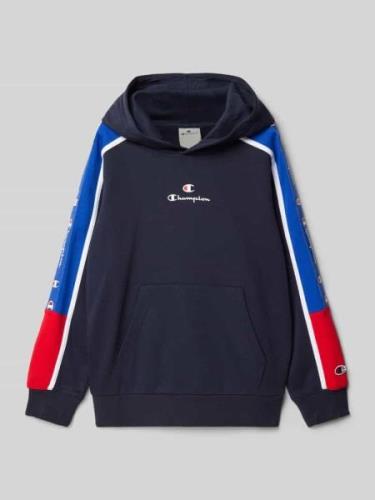 CHAMPION Hoodie mit Label-Print in Marine, Größe 128