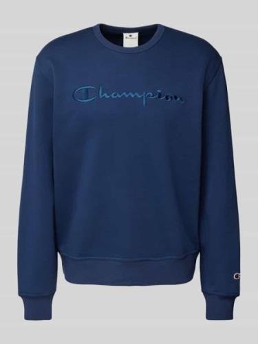 CHAMPION Sweatshirt mit Label-Stitching in Marine, Größe L