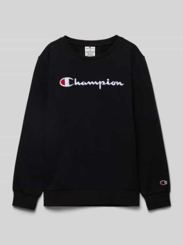 CHAMPION Sweatshirt mit Label-Stitching in Black, Größe 128