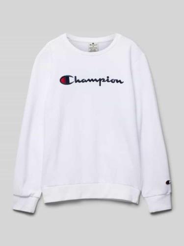 CHAMPION Sweatshirt mit Label-Stitching in Weiss, Größe 128