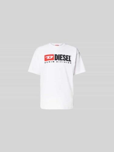 Diesel T-Shirt mit Label-Stitching in Weiss, Größe L