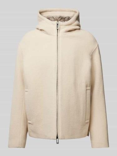 Emporio Armani Sweatjacke mit Kapuze in Offwhite, Größe 48