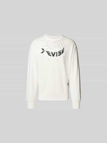 Evisu Sweatshirt mit Stehkragen in Offwhite, Größe S